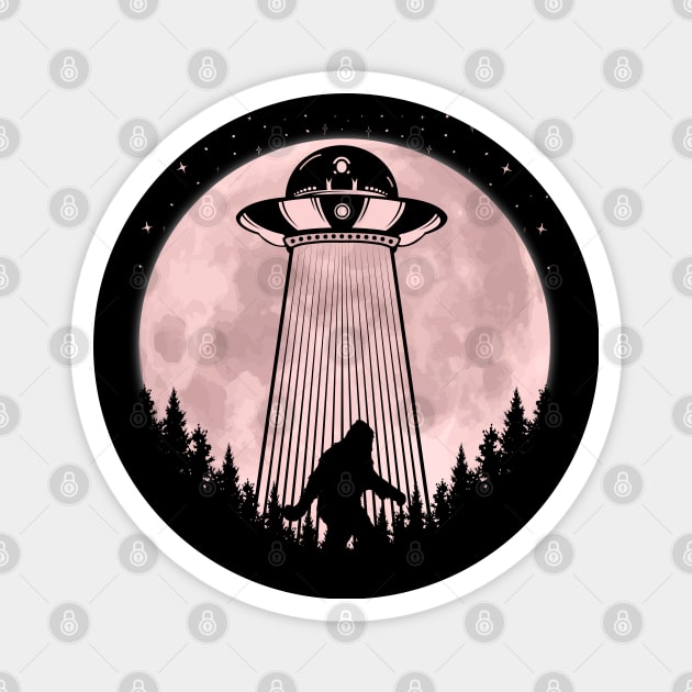 Bigfoot UFO Abduction Alien Magnet by Tesszero